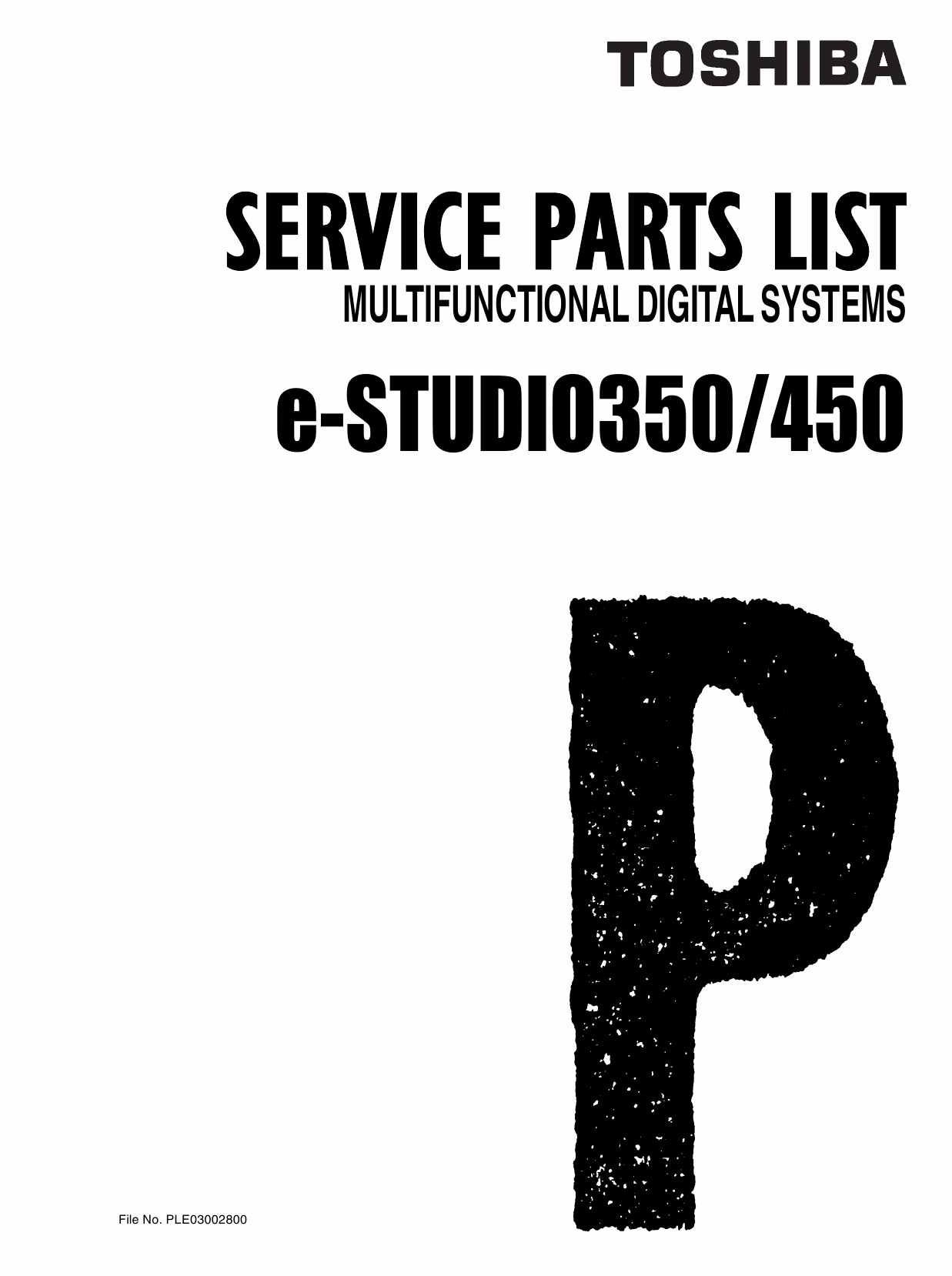 TOSHIBA e-STUDIO 350 450 Parts List Manual-1